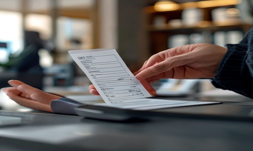 Generated payment receipt handoff scene