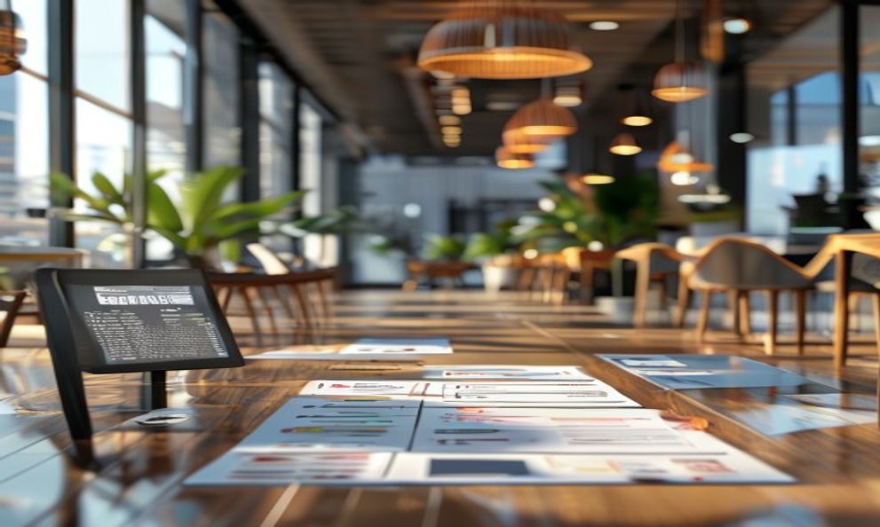 Generated restaurant floor planning scene